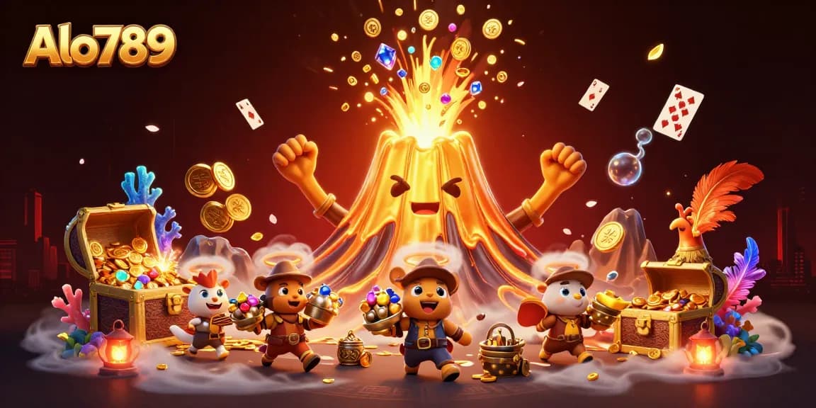 Alo789 showcases epic cockfighting action with vibrant visuals and dynamic treasure elements, perfect for gamblers.