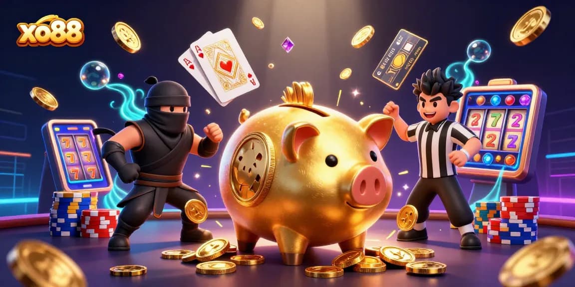 Experience the thrill of casino action with xo88 featuring dynamic characters and vibrant gaming elements.