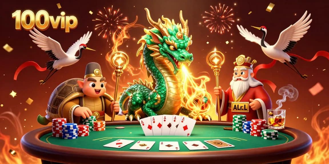 Experience excitement with 100vip as a jade dragon ignites the casino battlefield!