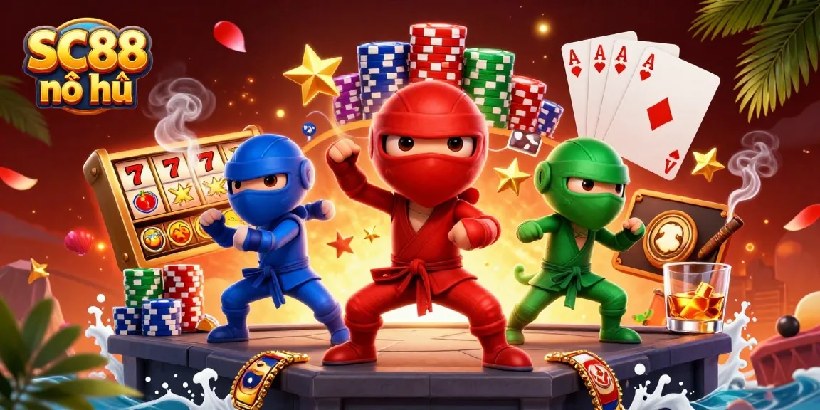 Experience SC88 nổ hũ gameplay with vibrant visuals of chameleons and vibrant gambling elements.