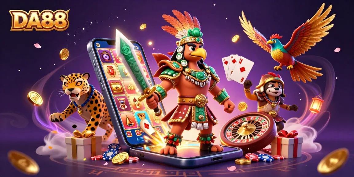 Engage with the thrilling DA88 casino experience featuring vibrant characters and rich gameplay elements.