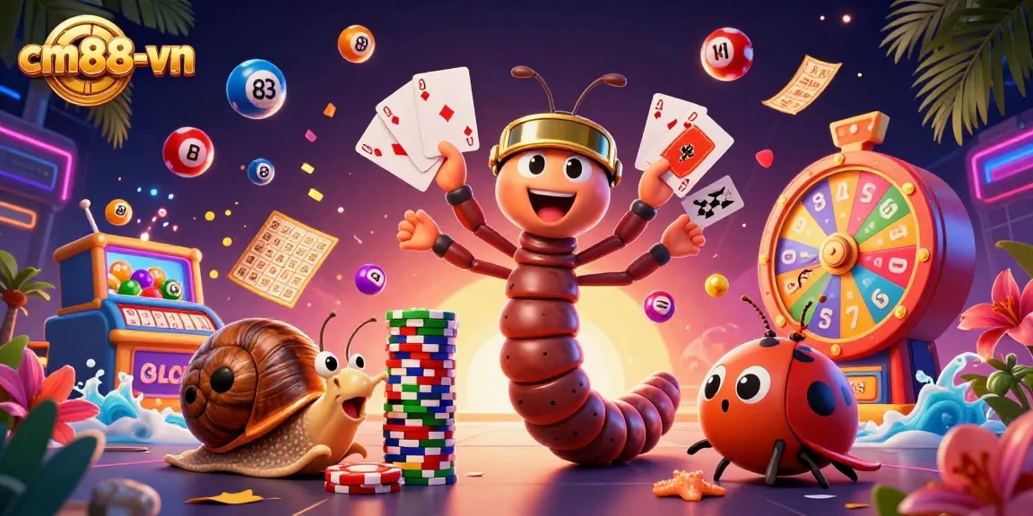 Win big with cm88-vn as colorful balls and a lively dealer celebrate gaming excitement!