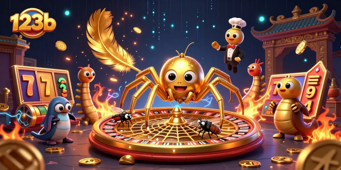 Engage with exciting gameplay dynamics at 123b featuring a golden spider and roulette elements.