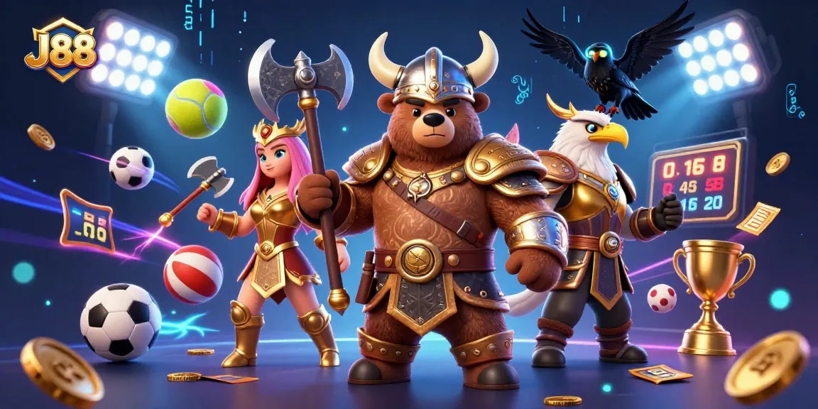Experience thrilling gameplay with J88 as you engage in 3D illustrative action featuring Valkyries and Vikings.