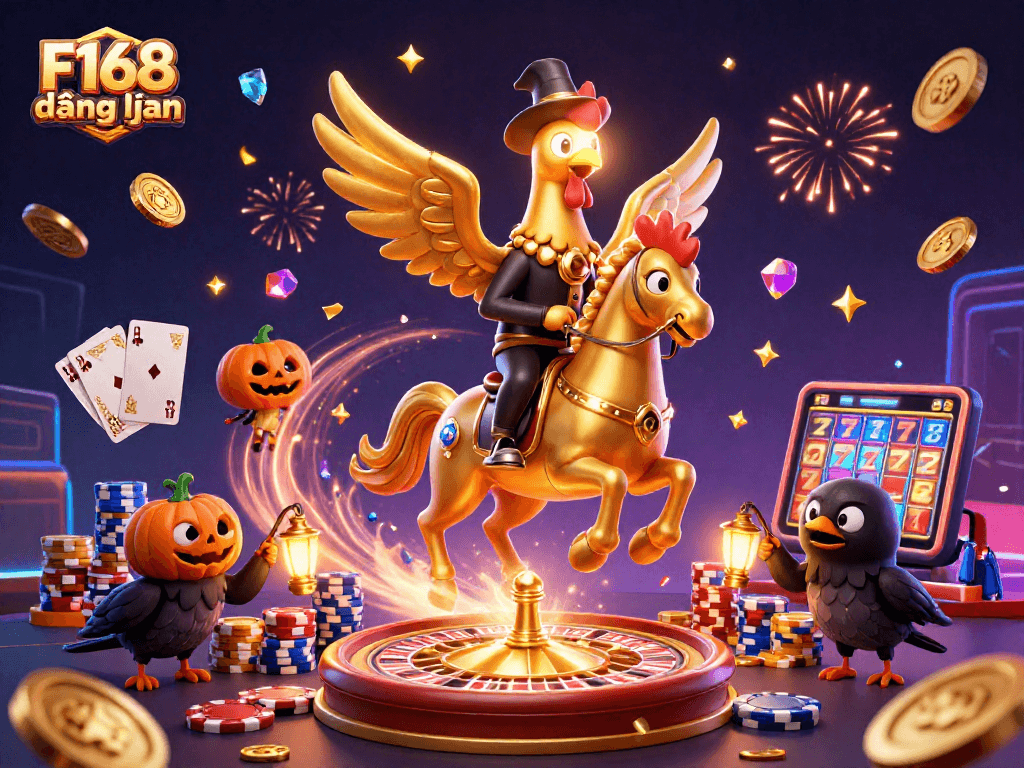 Experience thrill at F168 đăng nhập while watching a golden rooster casino adventure.