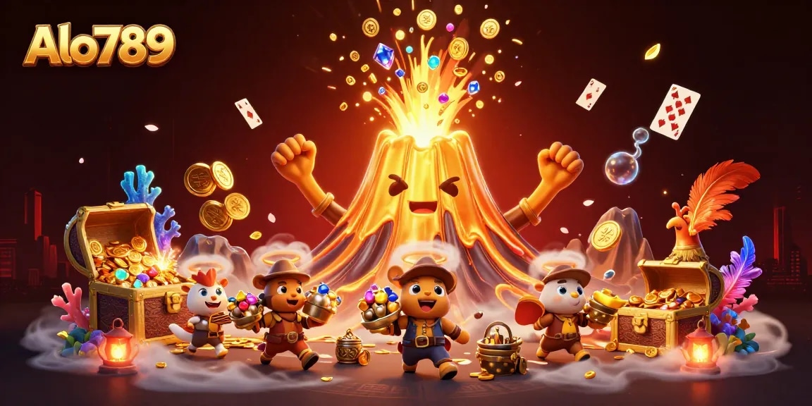 Alo789 showcases epic cockfighting action with vibrant visuals and dynamic treasure elements, perfect for gamblers.