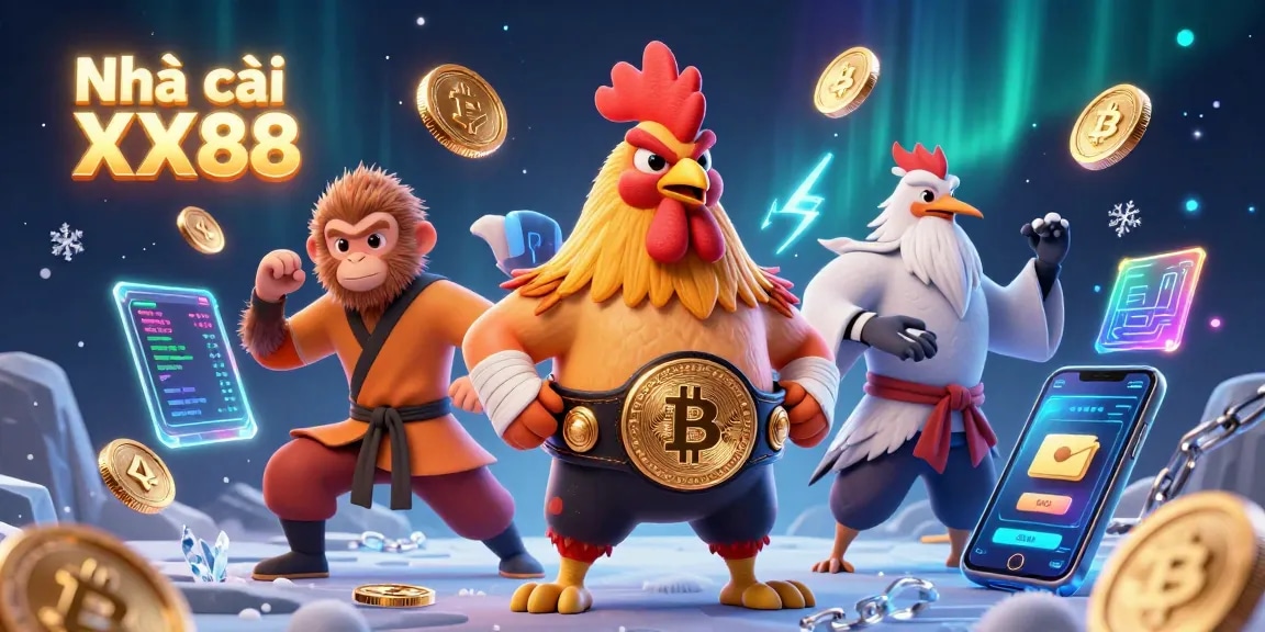 Join the exciting action at Nhà cái XX88 with 3D characters embracing thrilling gambling elements.