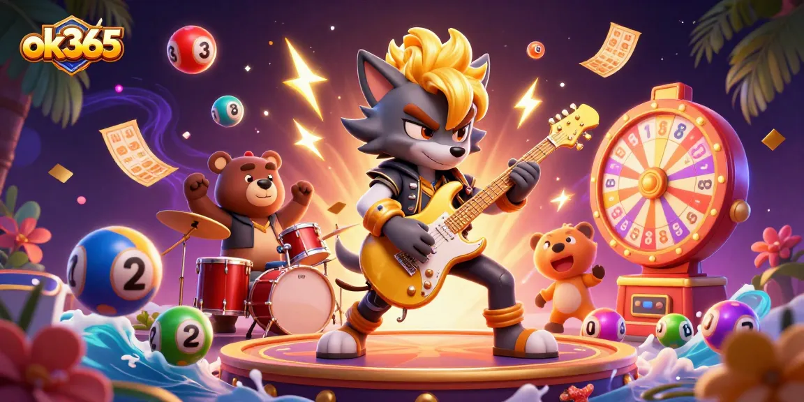 Engage in thrilling gaming with the ok365 platform while encountering lively 3D cartoon characters and casino elements.