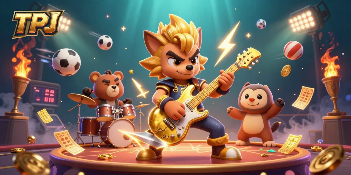 Experience the excitement of TPJ with rock star characters and casino elements in an energetic gaming atmosphere.