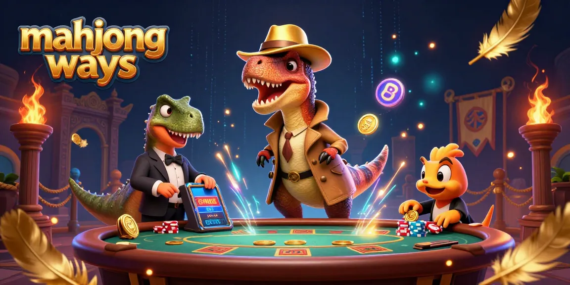 Winning in Mahjong Ways by strategizing gameplay shown in a vibrant, detailed casino illustration.