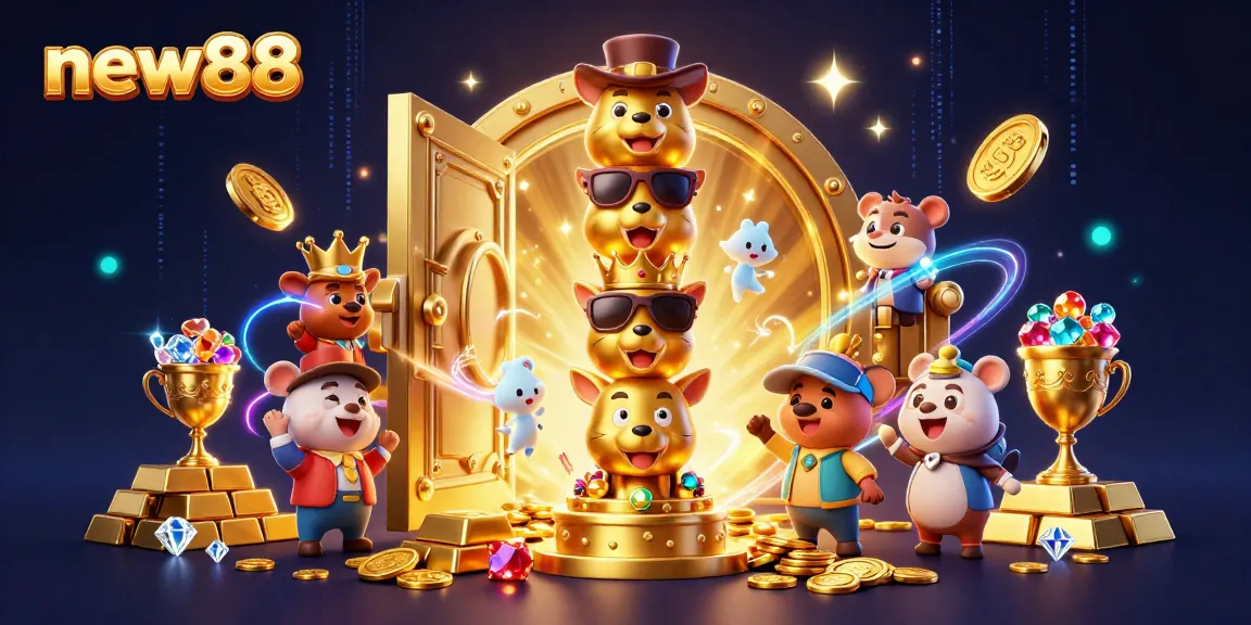 Experience winning strategies with new88 in this immersive casino illustration.