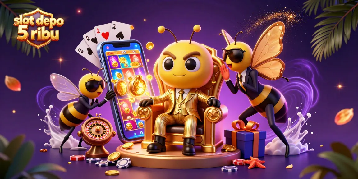 Experience thrilling gameplay with slot depo 5 ribu, featuring engaging colors, dynamic characters, and exciting casino elements.