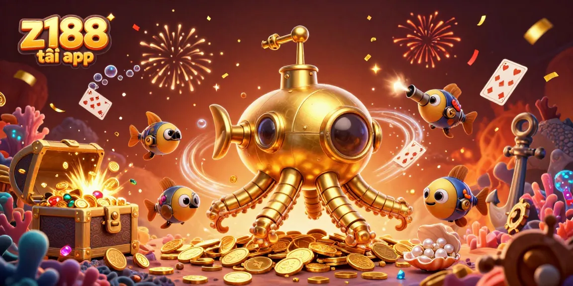 Discover z188 tải app with an exciting underwater casino adventure featuring treasure chests and gold coins.