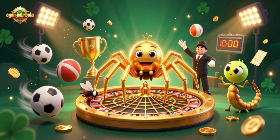 Engage in gambling action at agen-judi-bola with a golden spider web roulette and thrilling sports elements.