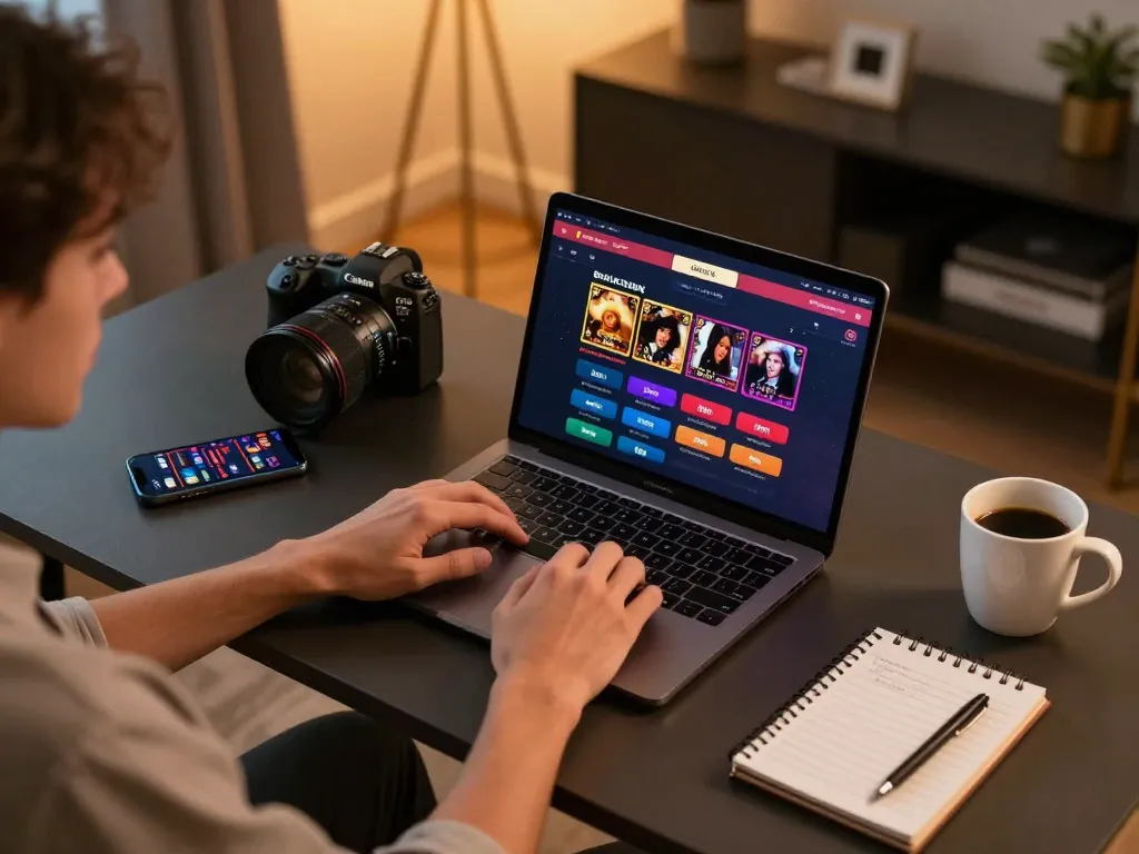 Player engaging with the 8day casino app during an online gaming session, showcasing a modern desktop setup.