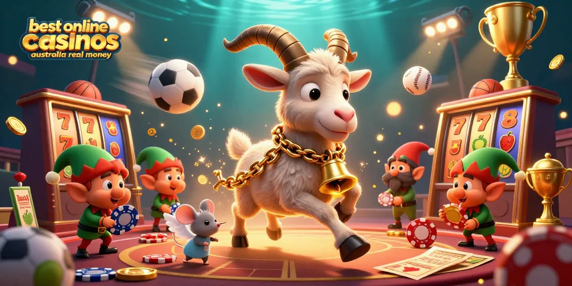 Engage with the best online casinos Australia real money in a festive casino scene showcasing joyful gaming elements.