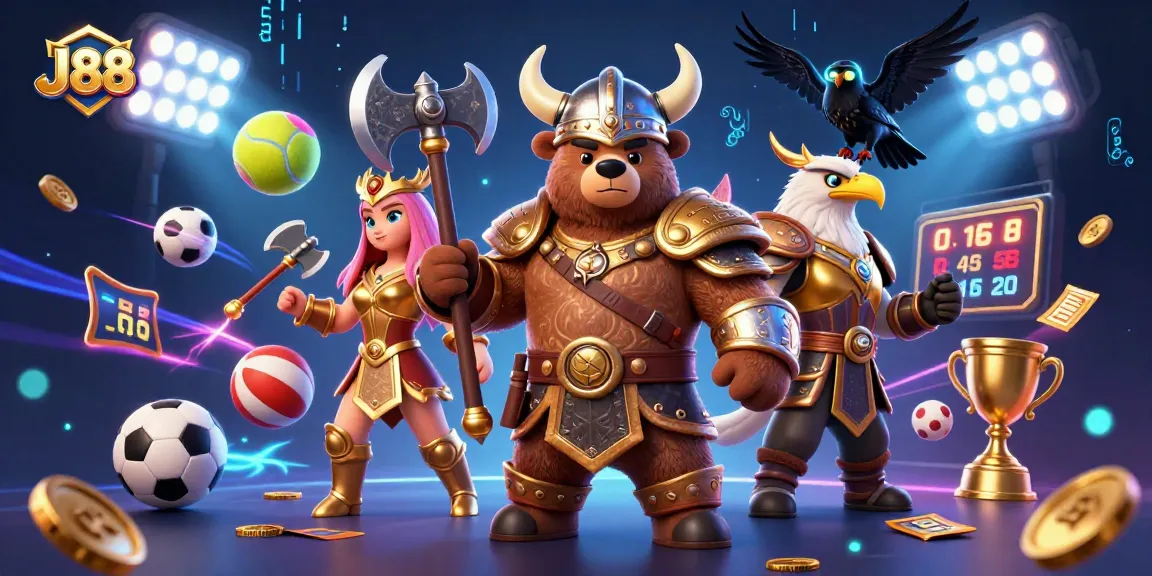 Experience thrilling gameplay with J88 as you engage in 3D illustrative action featuring Valkyries and Vikings.