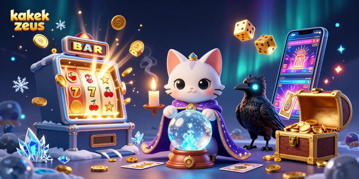 Kakek Zeus powers up the jackpots with fortune teller cat, raven, and casino winning symbols.