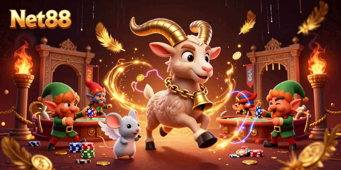 Net88 captures the thrill of casino action with lively characters in a festive gaming scene.
