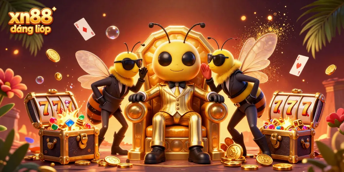 xn88 đăng nhập brings excitement with a bumblebee mob boss and wasp bodyguards in a dynamic casino scene.