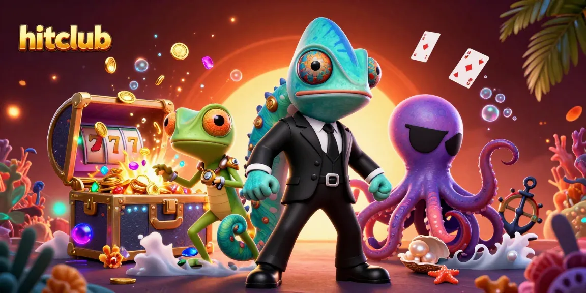 Hitclub's exciting new online casino scene showcases thrilling slot games and vibrant characters.