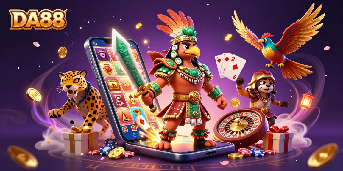 Engage with the thrilling DA88 casino experience featuring vibrant characters and rich gameplay elements.