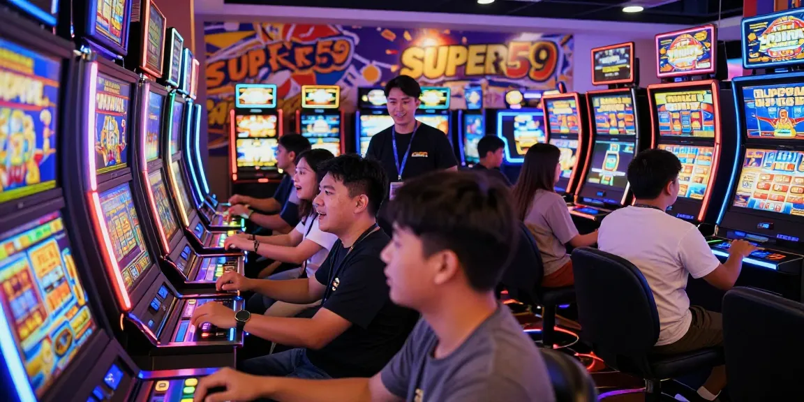 Pengalaman bermain di SUPER59 link alternatif dengan mesin slot berwarna-warni dan pemain yang antusias.