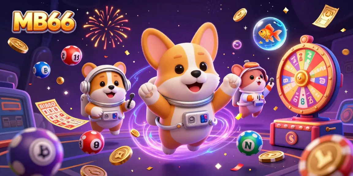 Engage with MB66 at the casino space station with lively characters and colorful game elements.