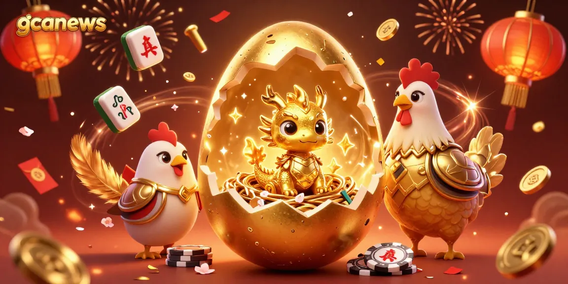 Experience exciting games at gcanews, showcasing a golden dragon in a rich casino-themed celebration.