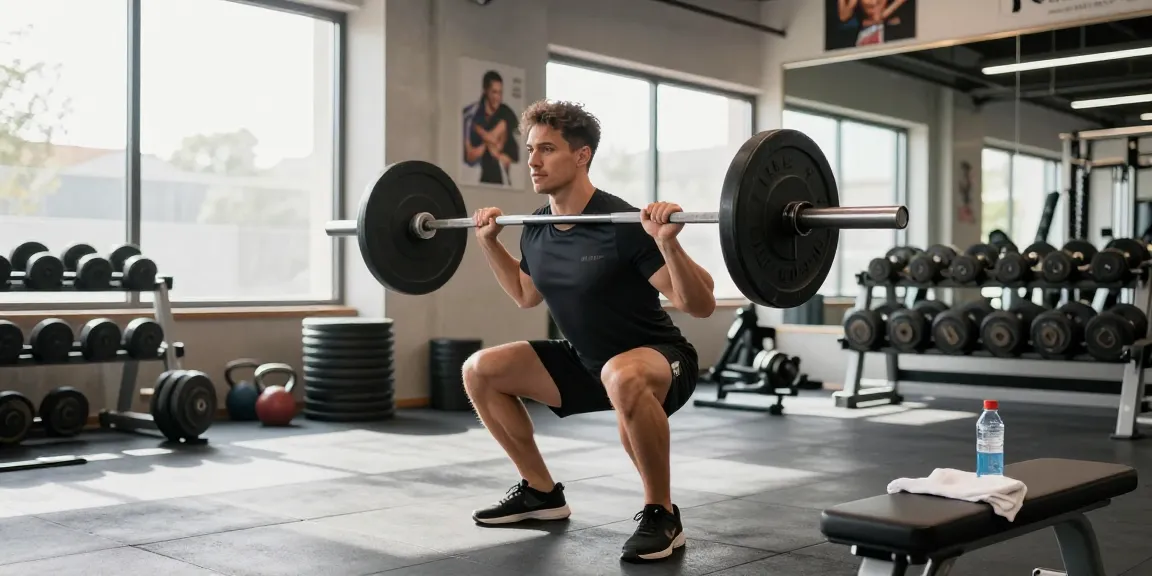 Anabolika Shop Deutschland: Bodybuilder hebt Gewichte in einem modernen Fitnessstudio und zeigt Engagement für Muskelwachstum.
