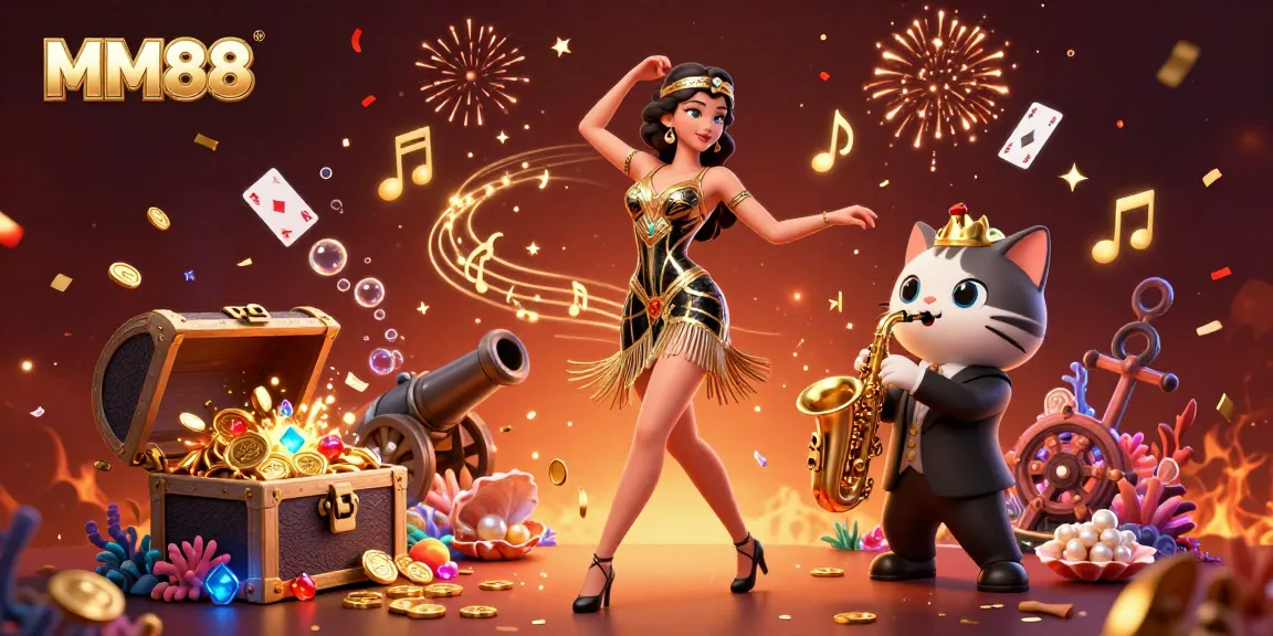 Join the vibrant MM88 casino adventure with stunning characters and festive elements for a thrilling experience.