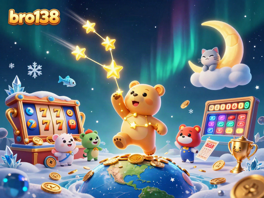 Experience the thrill of bro138 with dynamic gameplay featuring vibrant slot reels and playful characters.