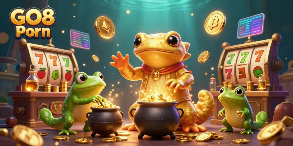 Engage with GO8 Porn's thrilling gambling scene showcasing magical alchemy with jackpots and crypto elements.