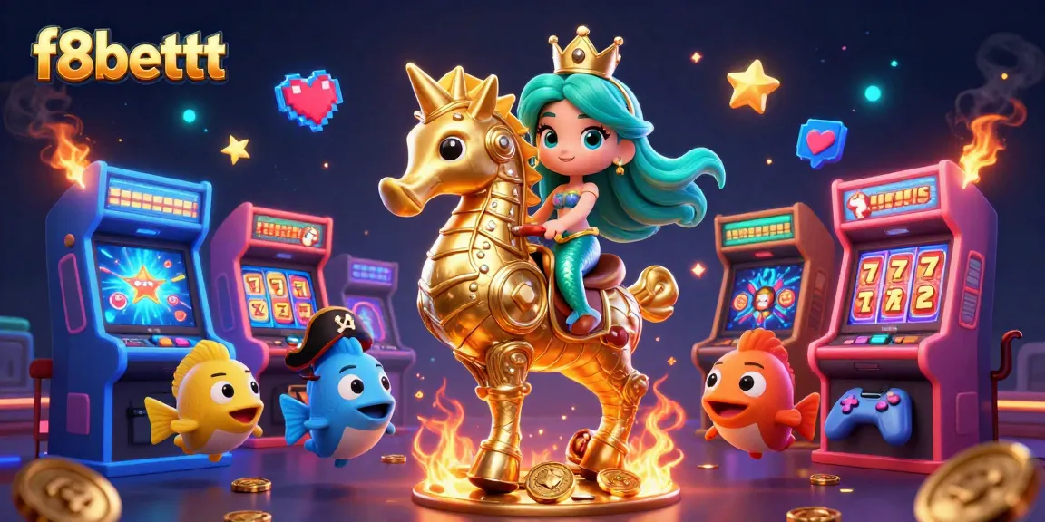 Engage in thrilling gameplay with f8bettt, featuring colorful mermaids, seahorses, and vibrant casino elements.