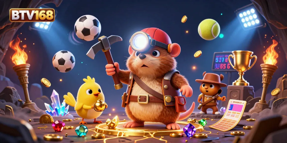 Experience betting excitement at BTV168 with a vibrant 3D casino illustration!