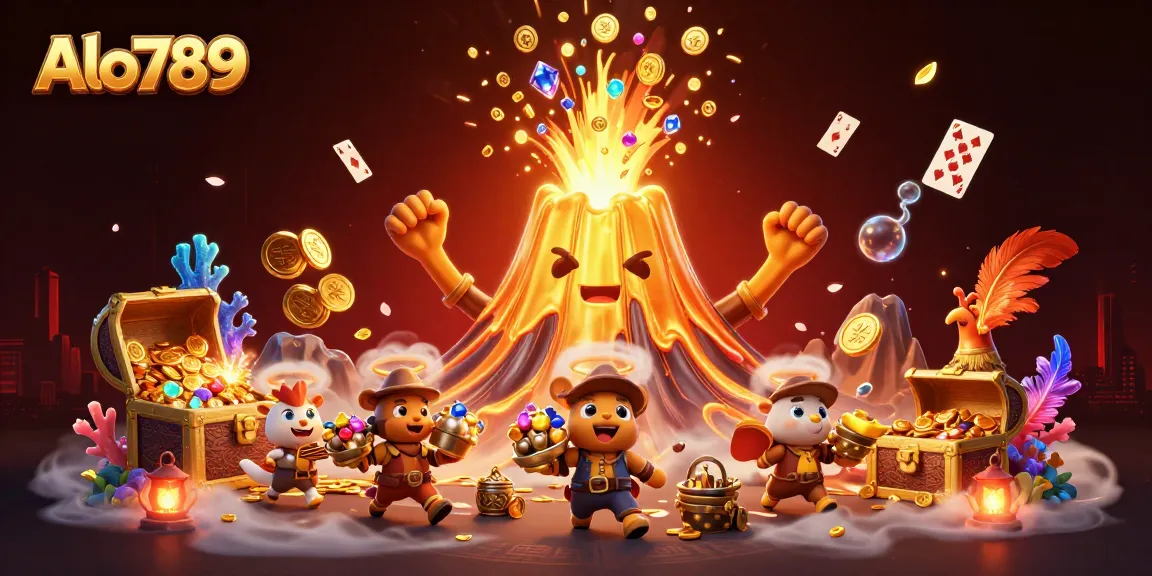 Alo789 showcases epic cockfighting action with vibrant visuals and dynamic treasure elements, perfect for gamblers.