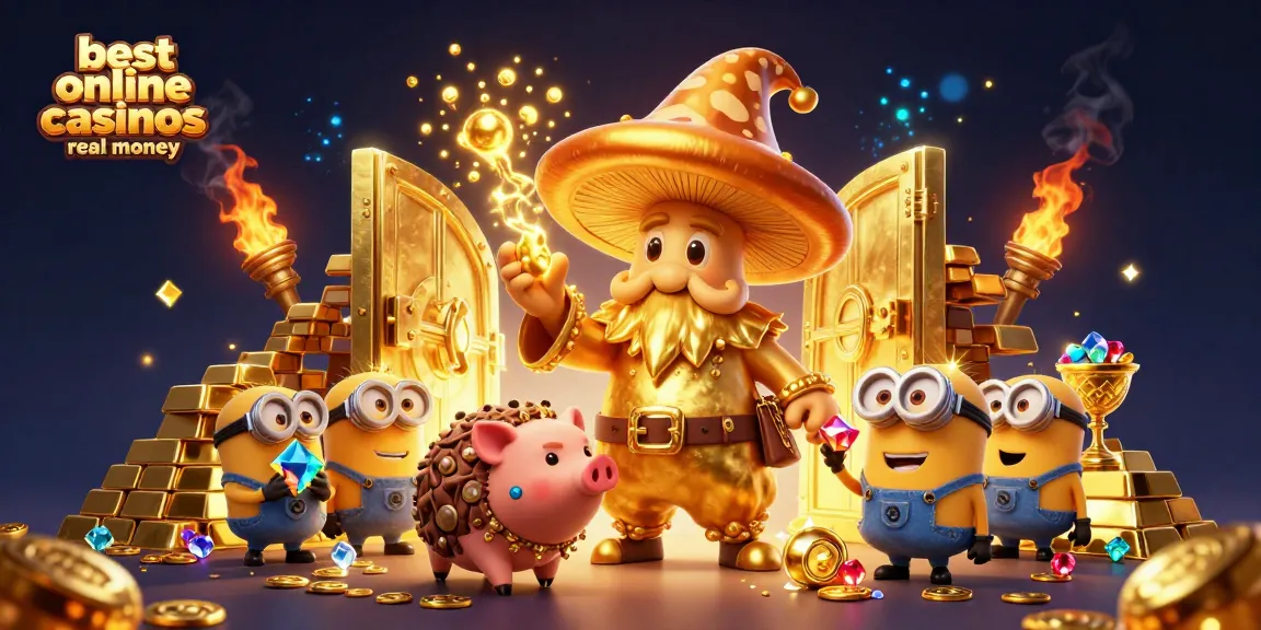 Experience the thrill of the best online casinos real money with an enchanting 3D wizard scene.