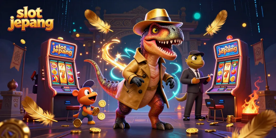 Experience thrilling slot jepang action with animated characters at a vibrant casino scene.