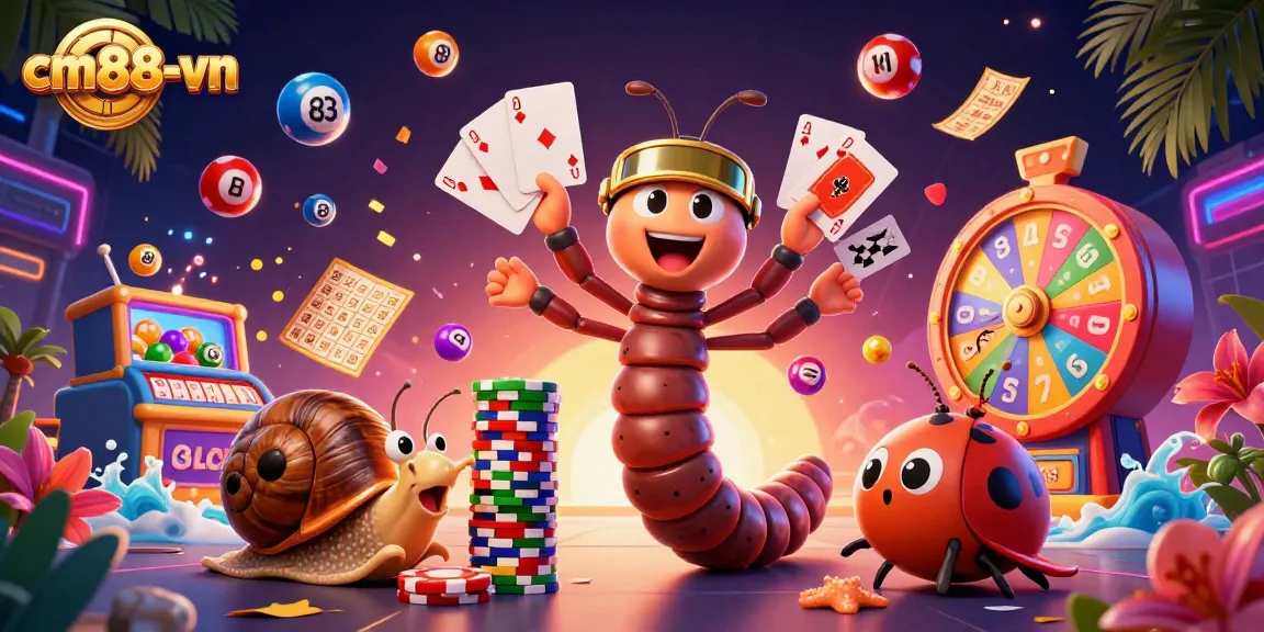Win big with cm88-vn as colorful balls and a lively dealer celebrate gaming excitement!