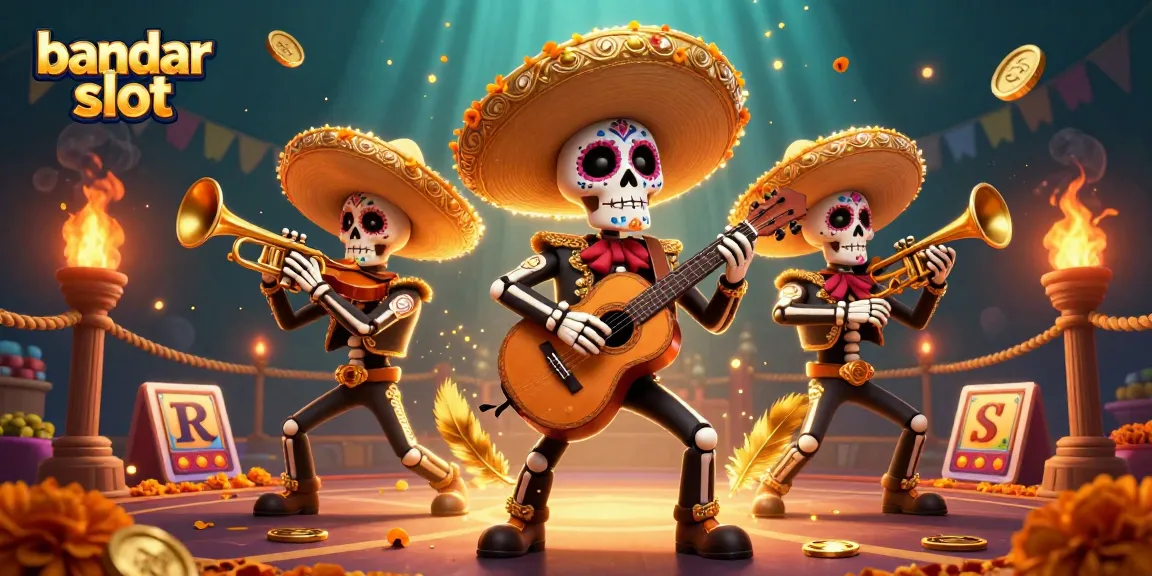 Enjoy thrilling wins with bandar slot featured in an energetic mariachi scene filled with vibrant casino elements.