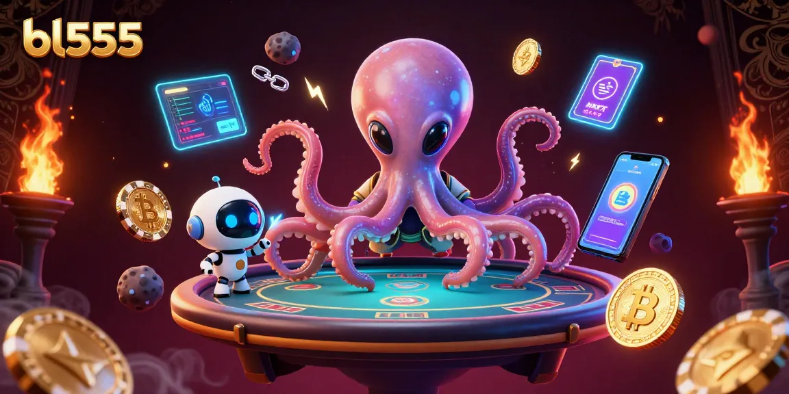Engage in thrilling poker at bl555 with a vibrant alien-themed casino in space.