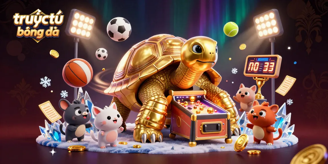 Experience trực tiếp bóng đá with dynamic sports elements, engaging characters, and vibrant 3D illustration.