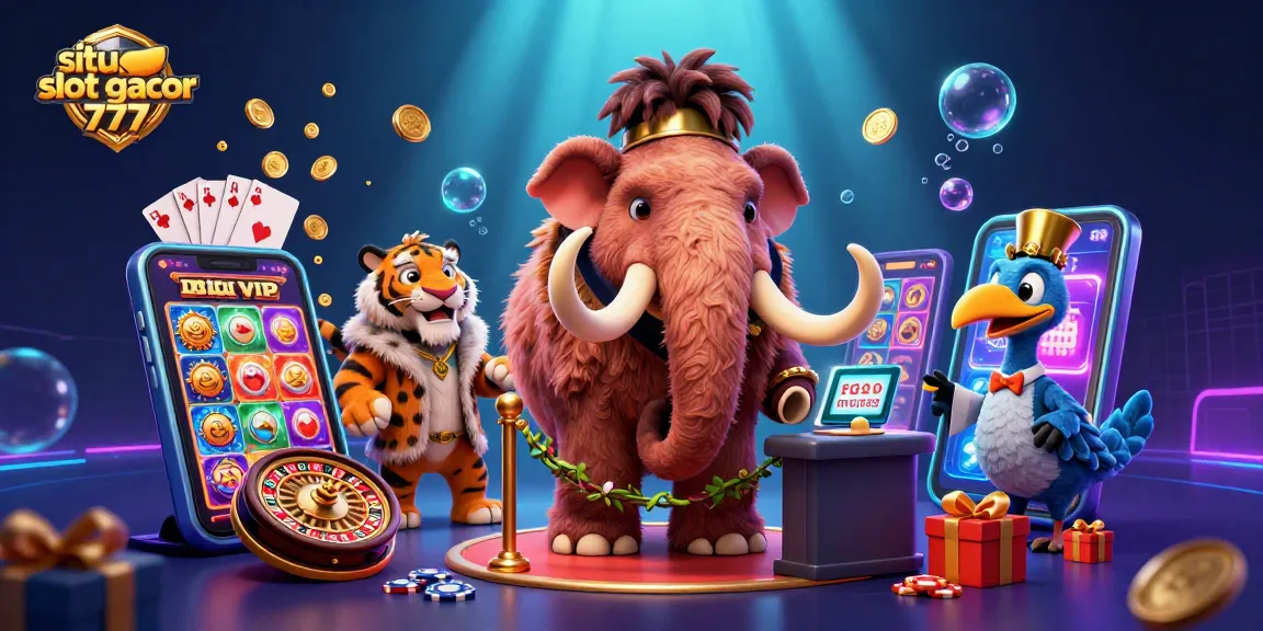 Experience the excitement of situs slot gacor 777 with 3D cartoon characters at a vibrant casino scene.