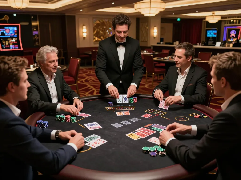 Players enjoying a game of blackjack at a sun win casino, engaging in strategic gameplay.