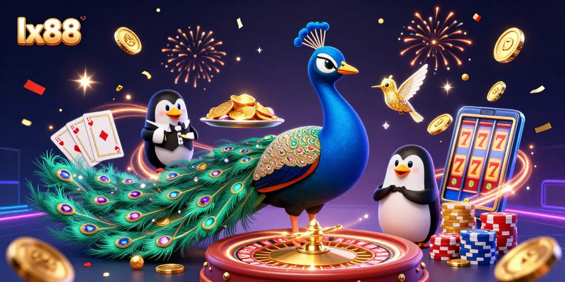 Spin the reels and win big with lx88's vibrant casino adventures featuring gems, chips, and festive excitement.