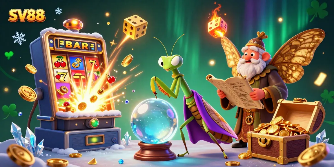 Engage with SV88's exciting casino world through this dynamic 3D illustration showcasing its gaming elements.