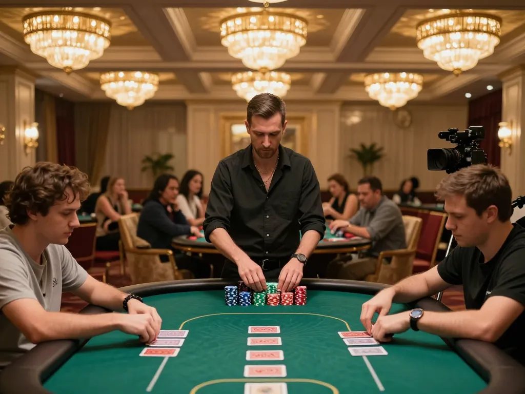 Players engaged in a competitive poker game at keonhacai 88, with a professional dealer managing the table.