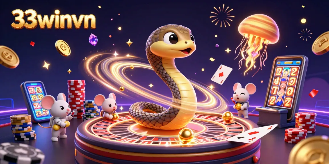 Engage with the fun at 33winvn as astronaut mice bet on a cosmic roulette wheel.