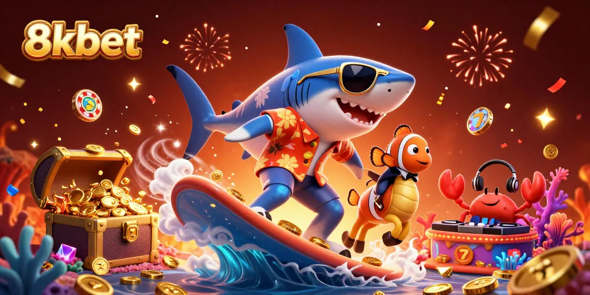 Experience thrilling gameplay with 8xbet at an exciting casino illustration featuring vibrant characters.