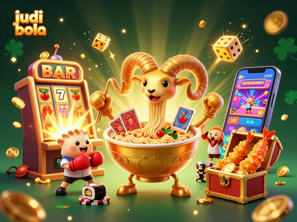 Engage in judi bola with vibrant characters and thrilling casino elements in this 3D illustration